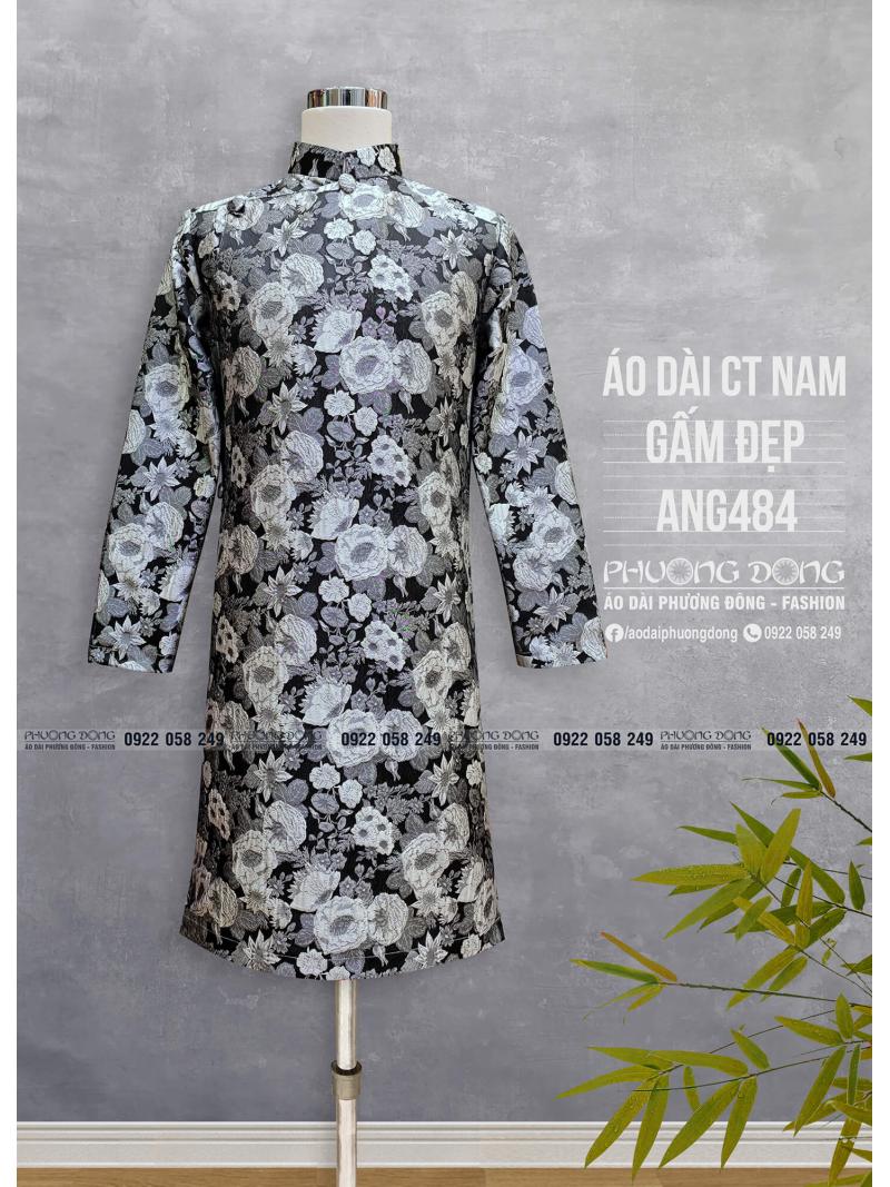 Áo Dài Cách Tân Nam Gấm ANG484